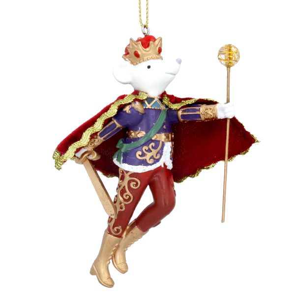 Gisela Graham King Rat Resin & Fabric Christmas Decoration 11cm