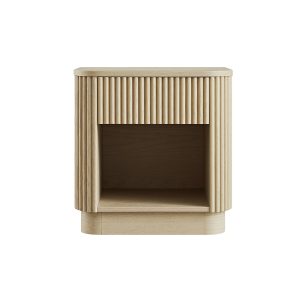 Maru 1-Drawer Bedside Table, Greige Oak