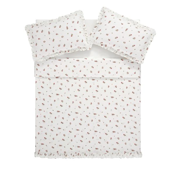 Darcy Rose Ivory White Ruffle Linen Blend Duvet Set