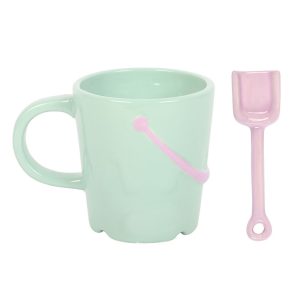 Pastel Bucket Mug with Spade Spoon