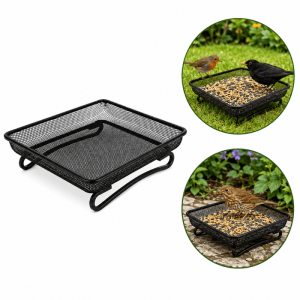 Square Ground Bird Feeder Tray Mesh Feeding Platform