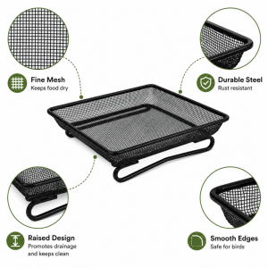 Square Ground Bird Feeder Tray Mesh Feeding Platform