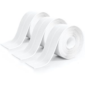 3 Rolls Sealant Tape Self Adhesive Caulk Strip for Bathroom Kitchen - White