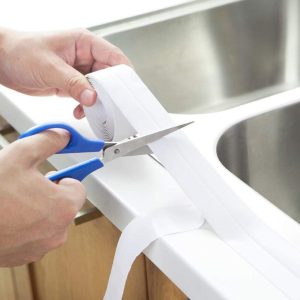 3 Rolls Sealant Tape Self Adhesive Caulk Strip for Bathroom Kitchen - White