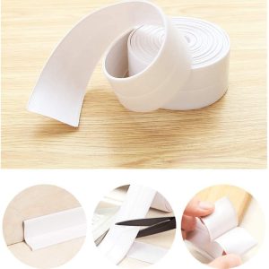 3 Rolls Sealant Tape Self Adhesive Caulk Strip for Bathroom Kitchen - White