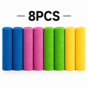 8PCS Microfibre Mop Cloth Set Reusable Cleaning Pads 4 Colour Floor Mop