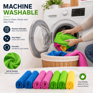 8PCS Microfibre Mop Cloth Set Reusable Cleaning Pads 4 Colour Floor Mop