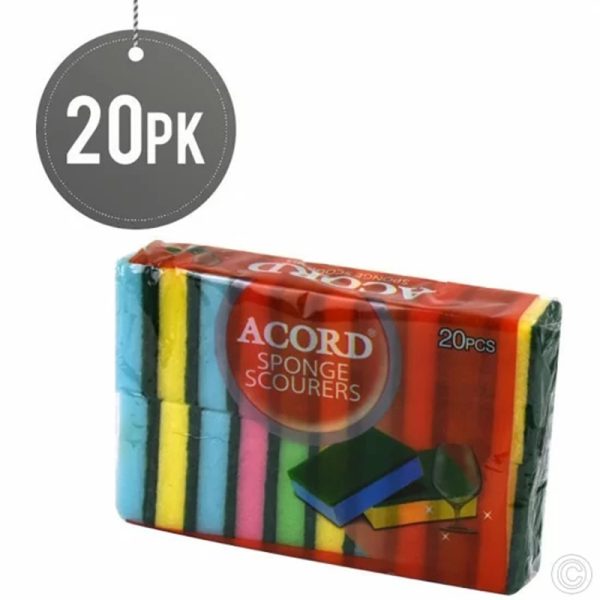 20PCS Dishwashing Sponge Double Sided Cleaning Scrub Kitchen Sponge – 8 x 2 cm