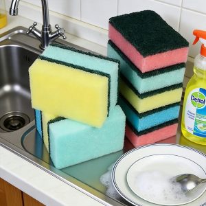 20PCS Dishwashing Sponge Double Sided Cleaning Scrub Kitchen Sponge – 8 x 2 cm