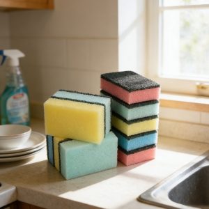20PCS Dishwashing Sponge Double Sided Cleaning Scrub Kitchen Sponge – 8 x 2 cm