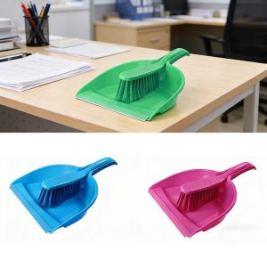 Dustpan and Brush Set Clips Together Compact Storage Plastic – Random Colours