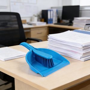 Dustpan and Brush Set Clips Together Compact Storage Plastic – Random Colours