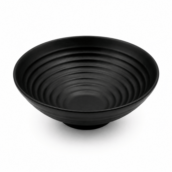 22cm Black Melamine Noodle Bowl Deep Soup Bowl Asian Style Chinese Ramen