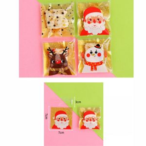 Christmas Cellophane Gift Bags, 100 Pack – Santa Claus · 10x10cm