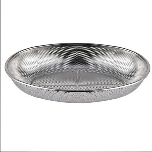 Oval Metal Strainer Tray Basket Colander Strainer for Kitchen 31 x 22 x 5.5 cm
