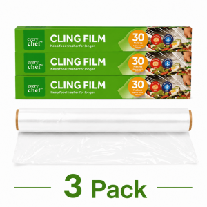 3Pack 30m x 30cm Cling Film Food Wrap Roll Kitchen Plastic Wrap Fresh Food