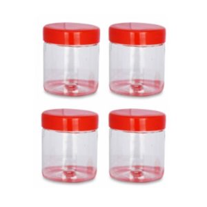 4PCS 300mL Plastic Food Storage Jar with Lids Kitchen Pet Food Storage Jar