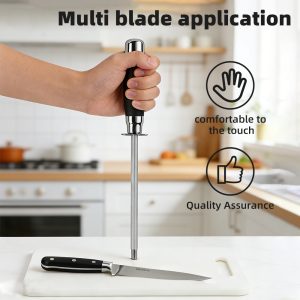 Knife Sharpener Professional Steel Rod Sharpener Honing Rod for Kitchen Knives