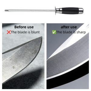 Knife Sharpener Professional Steel Rod Sharpener Honing Rod for Kitchen Knives