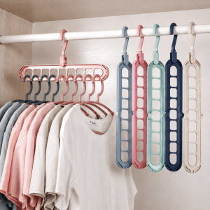 10Pack Clothes Hangers 9 Holes Wardrobe Organiser 360 Rotation Space Saving