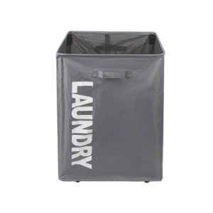 Collapsible Laundry Basket on Wheels Washing Clothes Bin Slim Rolling Hamper