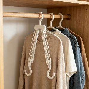 Space Saving Hangers for Clothes Adjustable Vertical Wardrobe Organiser Hanger