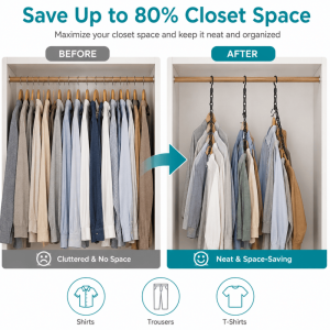 10PCS Space Saving Hangers Clothes Hanger Organiser Cascading Wardrobe Closet