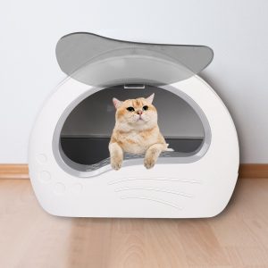Large Cat Litter Box Anti-Splashing Cat Pan Drawer Cat Potty Tray – Grey