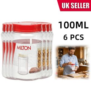 6Pack 100ML Round Pet Jar Plastic Food Storage Jar with Lids Kitchen Reusable
