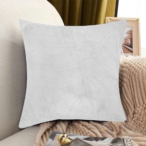 4 Pack Velvet Cushion Cover Square Pillow Decor Bed Sofa – Silver · 45x45cm