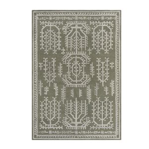 Varanasi Green Traditional Hand Tufted Wool Rug