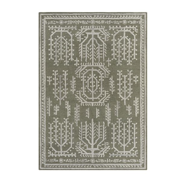 Varanasi Green Traditional Hand Tufted Wool Rug