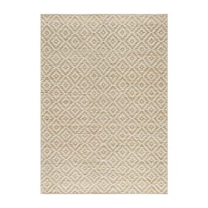 Veneta Natural & Ivory White Diamond Handwoven Wool & Jute Rug