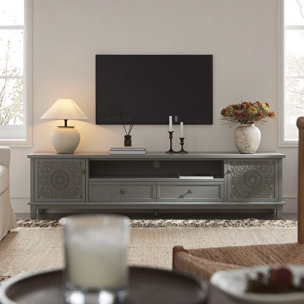 Chantilly Mid Grey 200cm Wide TV Unit