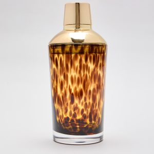 Amber Swirl Glass Cocktail Shaker