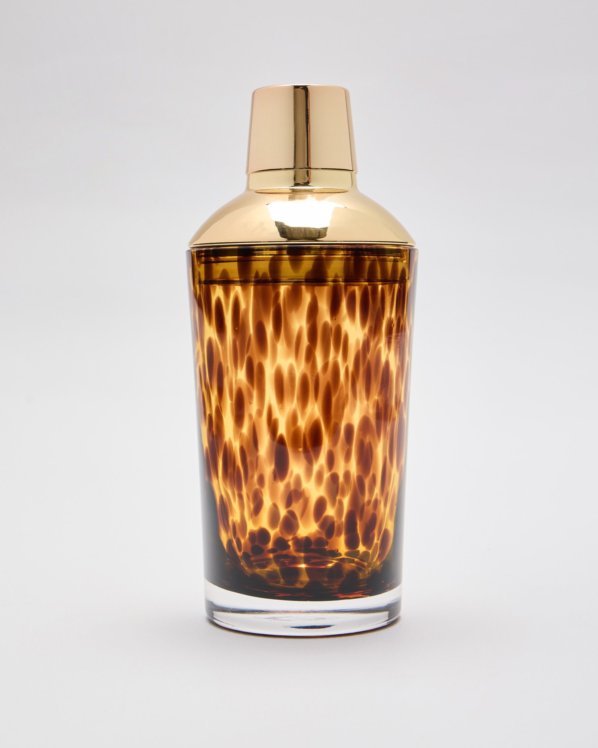 Amber Swirl Glass Cocktail Shaker