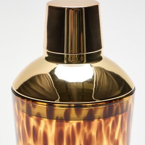 Amber Swirl Glass Cocktail Shaker