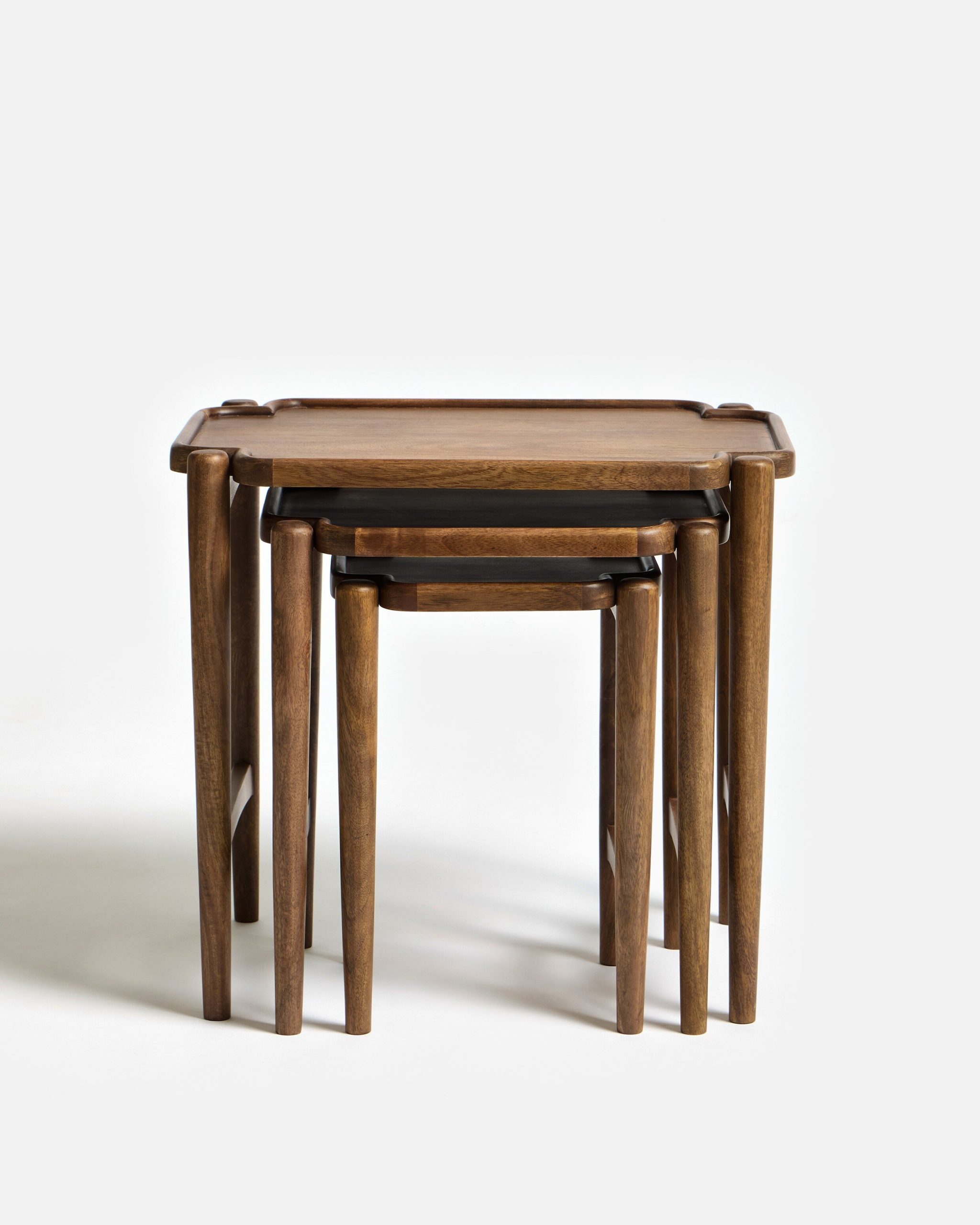 Nest & Rest Mango Wood Side Tables – Set of Three