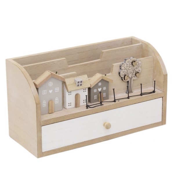 Shabby Chic Wooden House Family Tree Letter Rack