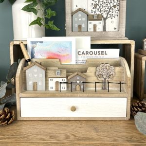 Shabby Chic Wooden House Family Tree Letter Rack