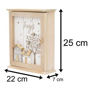Shabby Chic Wooden Wall Mounted Key Box