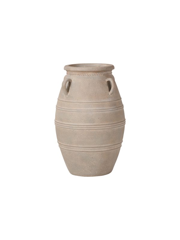 Grey Wash Fibrestone Decorative Vase with Handles