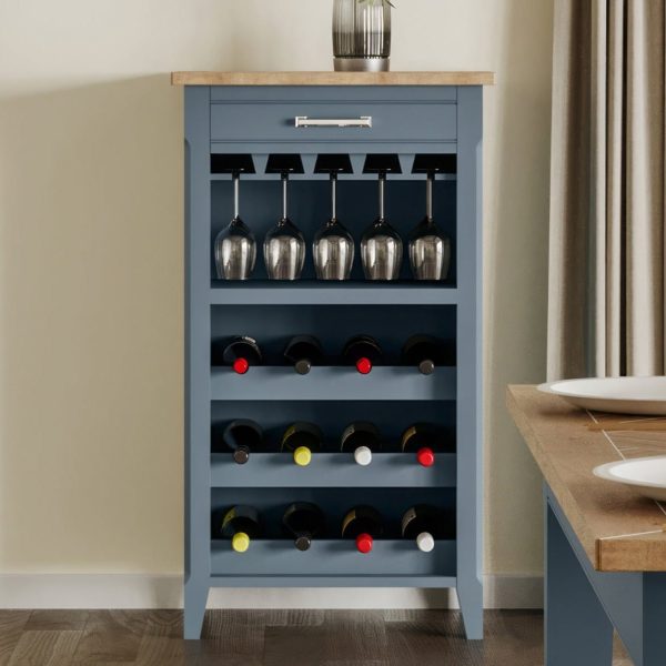 Signature Blue Wine Rack / Glass Storage Cabinet